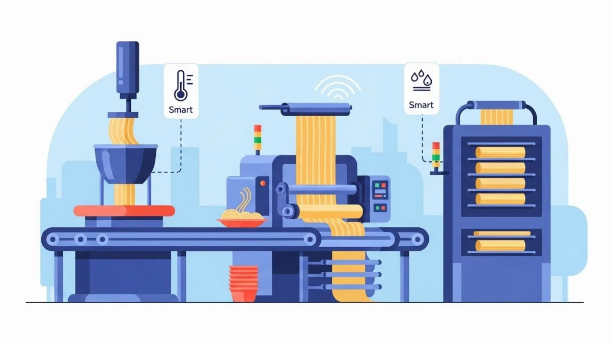 Hệ thống giám sát nhiệt độ độ ẩm khu vực làm mát bún sau khi hấp