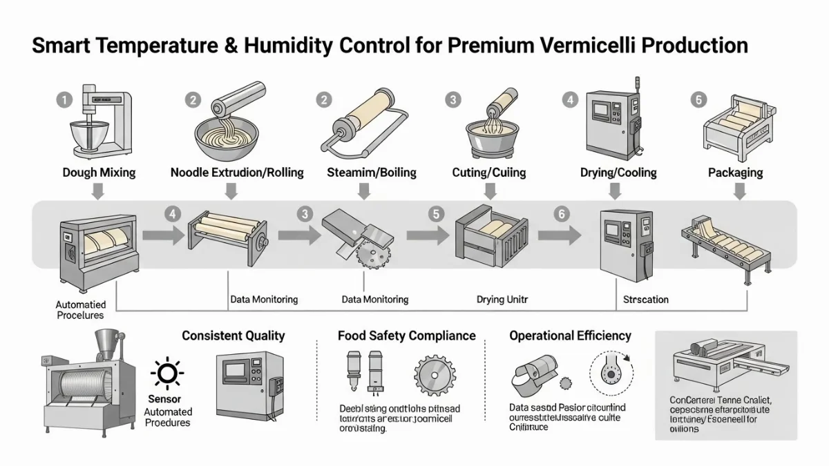 Cảm biến IoT giúp tối ưu hóa lợi nhuận và uy tín cho cơ sở sản xuất bún