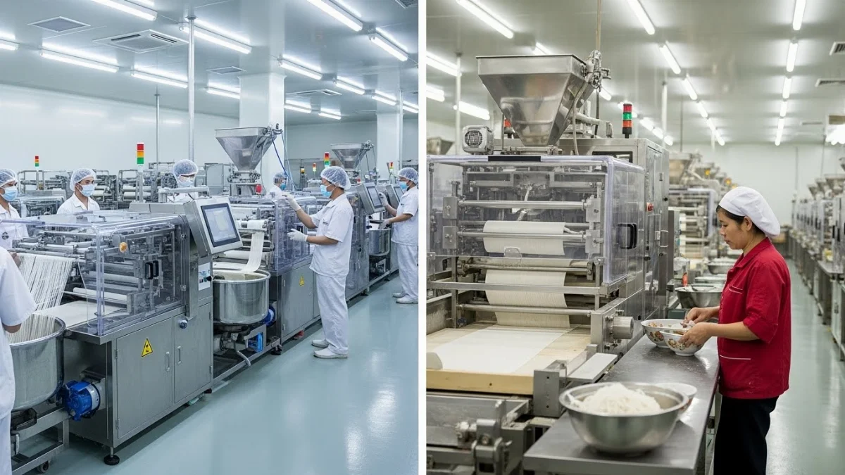 Máy làm bún phở truyền thống tại các cơ sở nhỏ