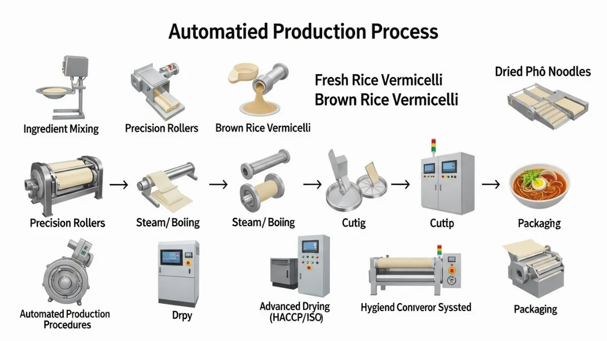 Đa dạng các loại bún phở màu sắc tự nhiên đáp ứng mọi nhu cầu thị trường